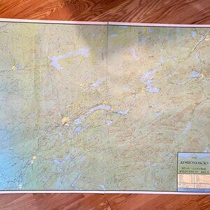 Vintage Adirondack Laminated Maps Set Cabin Decor Wilderness Wall Art